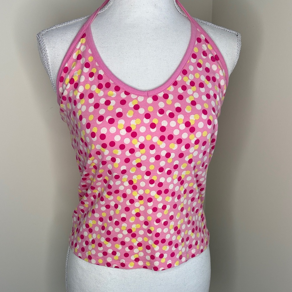 Rue21 Pink and Yellow Polka Dot Halter Top, Child’s Large